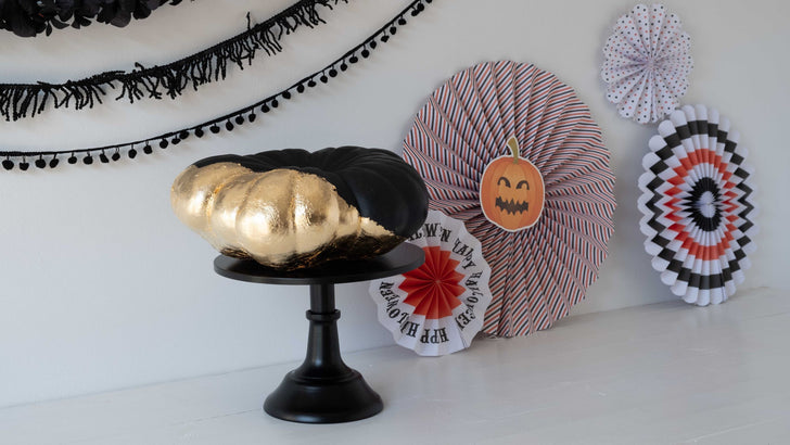 DIY No Carve Pumpkin Tutorial 2 - Gold Leaf