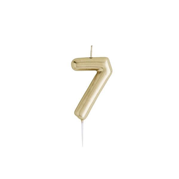 Gold Number 7 Candle