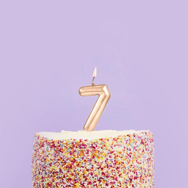 Gold Number 7 Candle