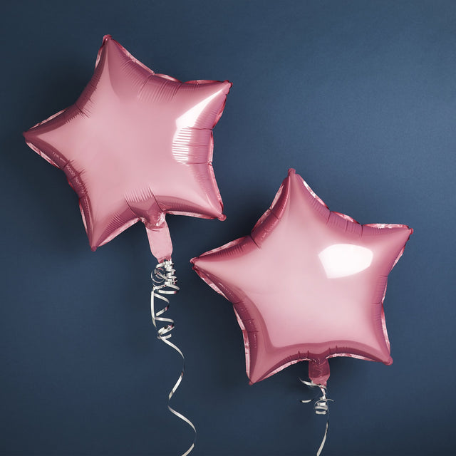 Pink Foil Star Balloons - Set of 2