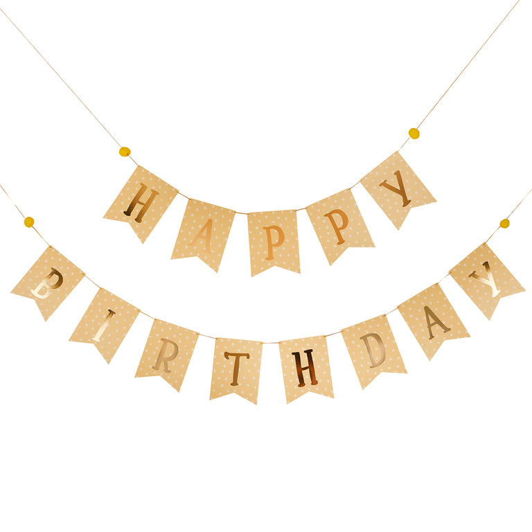 Gold Happy Birthday Bunting