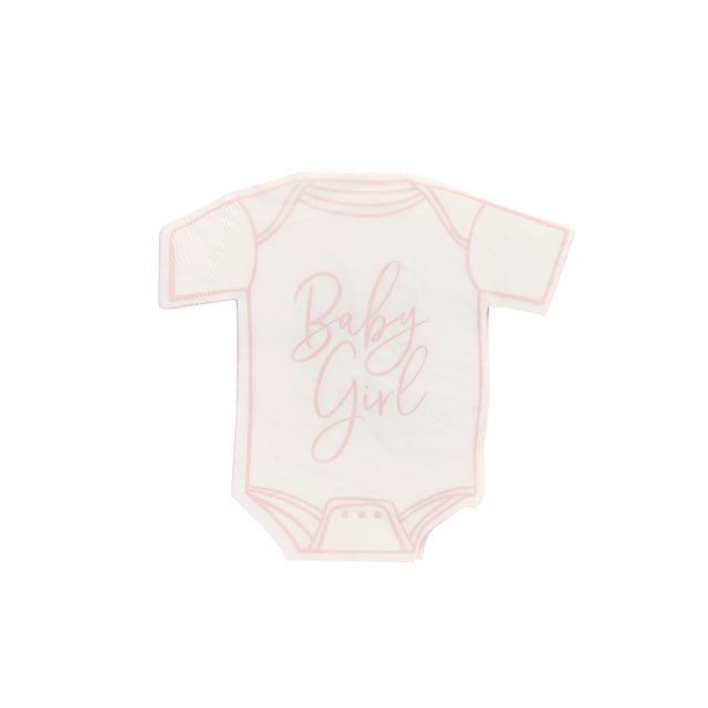 Pink Baby Girl Babygrow Paper Napkins - Set of 16