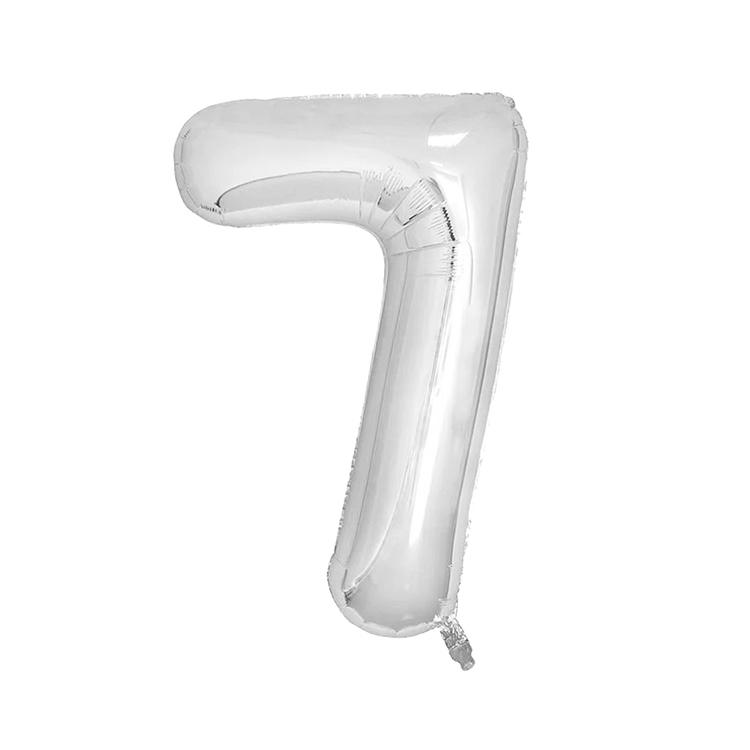 Extra Large Silver Foil Balloon Number 7