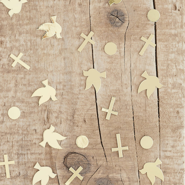 Gold Cross and Dove Confetti