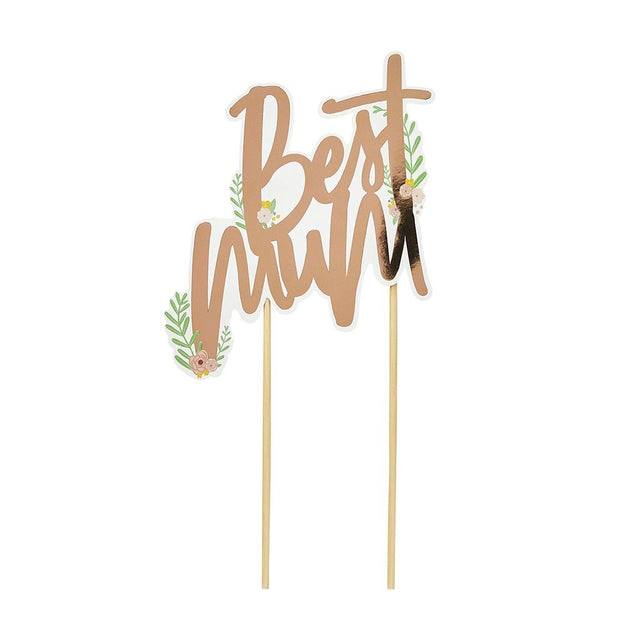 Rose Gold Best Mum Cake Topper