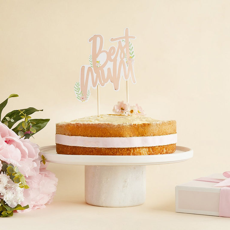 Rose Gold Best Mum Cake Topper
