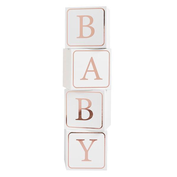 Large Rose Gold Baby Blocks