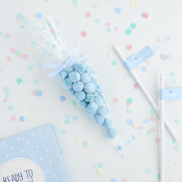 Clear Cello Bag with Blue Spots