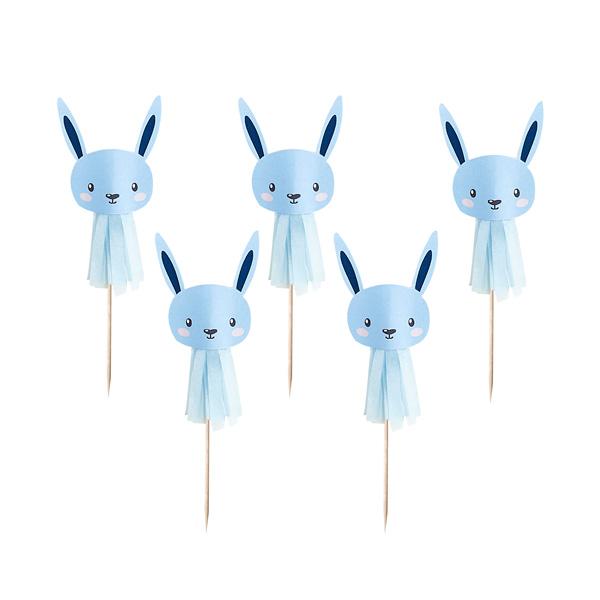 Blue Bunny Tassel Cake Picks