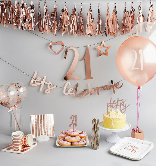 Rose Gold Customisable 'Lets Celebrate' Banner