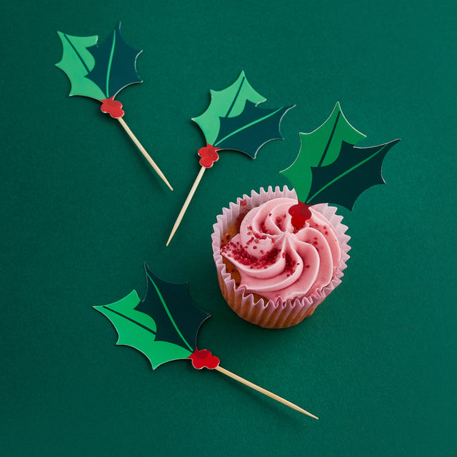 Green Holly Food Picks
