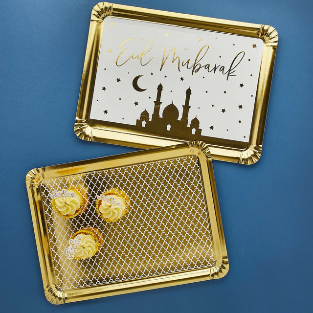 Gold Eid Party Platters - Set of 2
