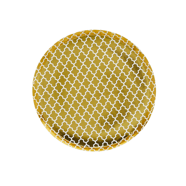 Gold Cocktail Paper Plates - Set of 8