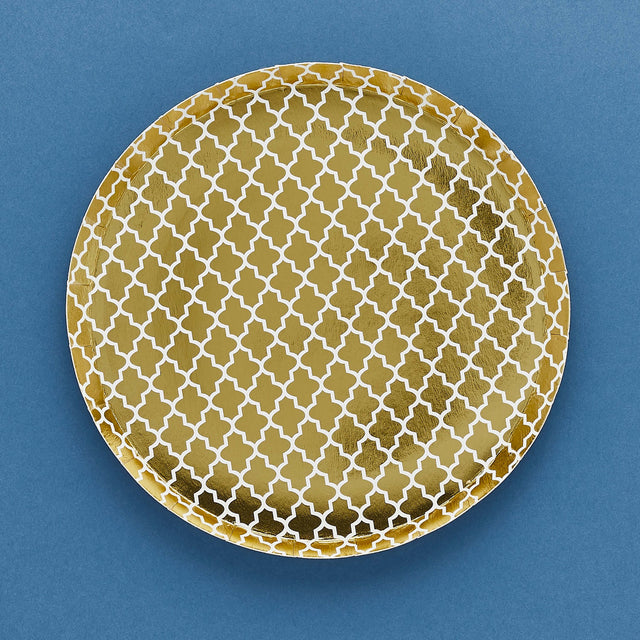 Gold Cocktail Paper Plates - Set of 8