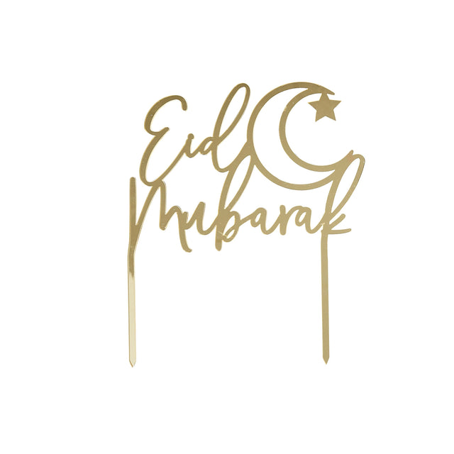 Gold Eid Mubarak Cake Topper