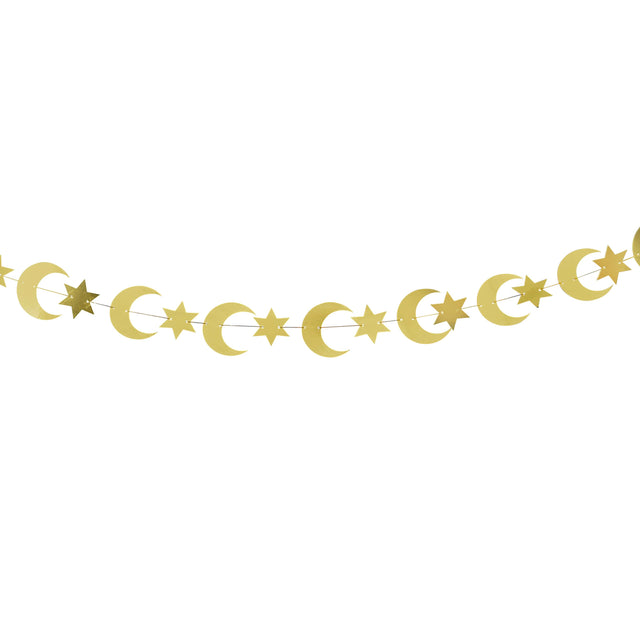 Gold Moon and Stars Banner