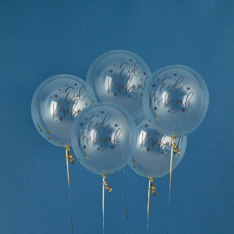 Eid Mubarak Confetti Balloons - Set of 5