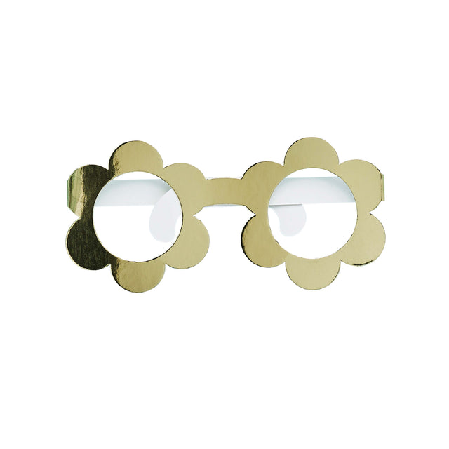 Gold Daisy Paper Glasses
