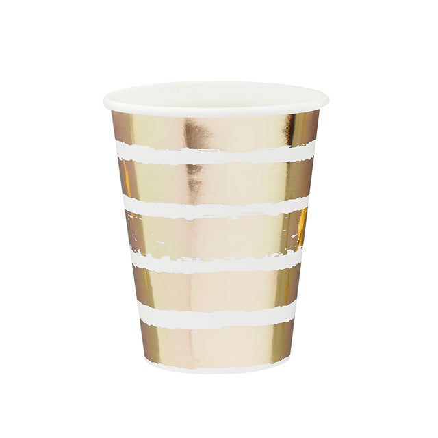 Gold Striped Paper Cups