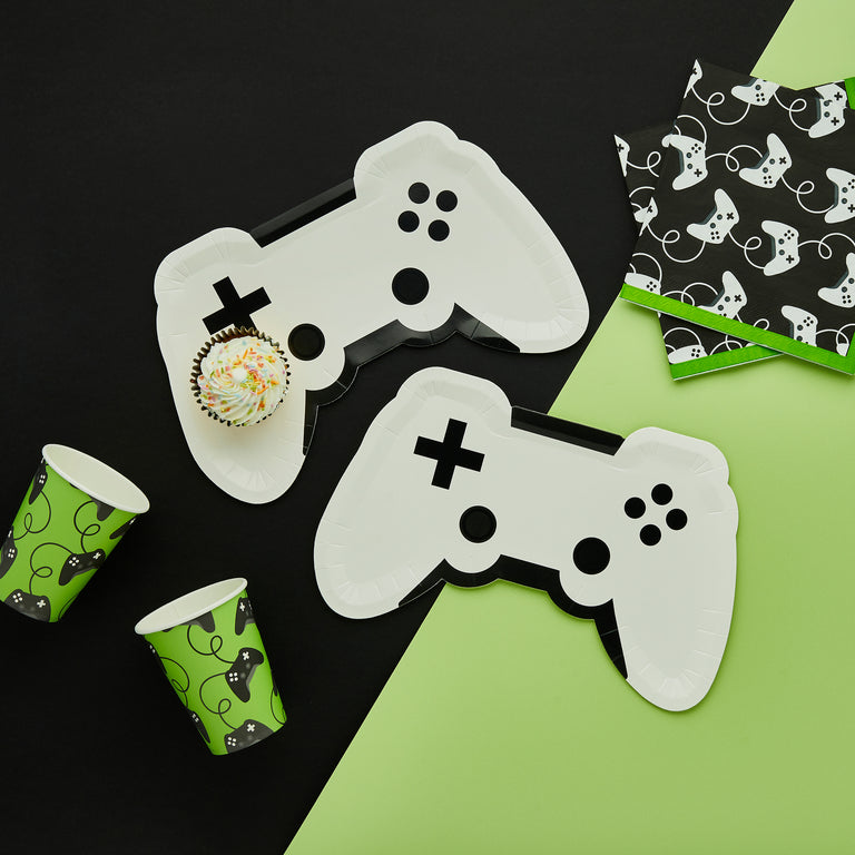 White Game Controller Paper Plates