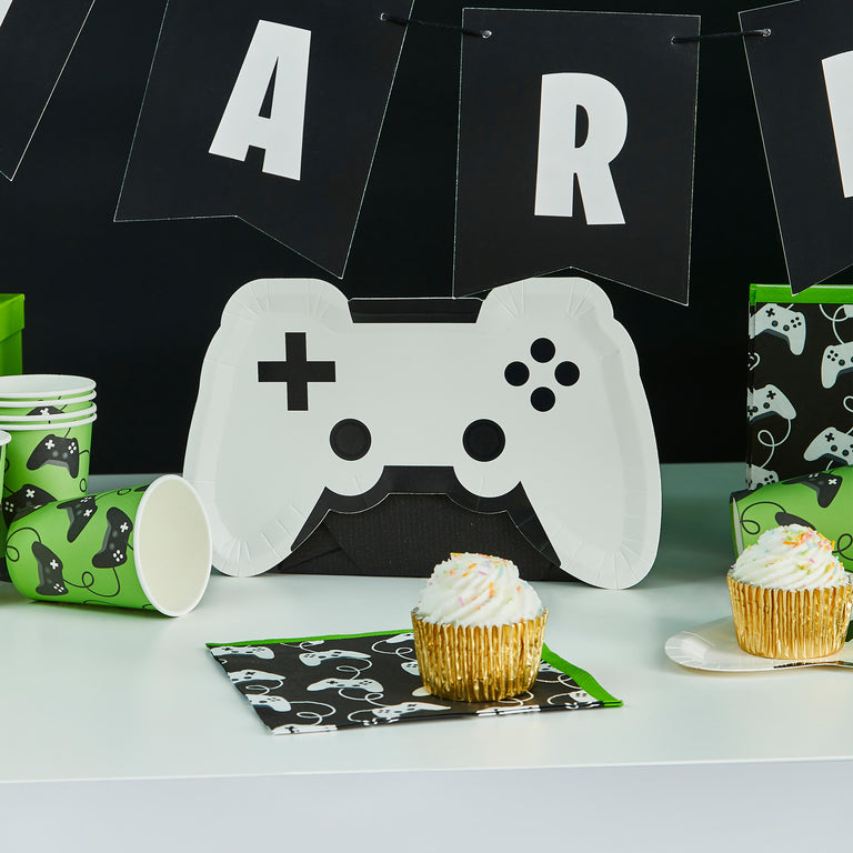 White Game Controller Paper Plates
