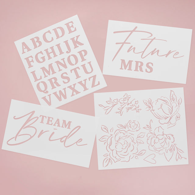 Bride To be A3 Stencil Set - Set of 4