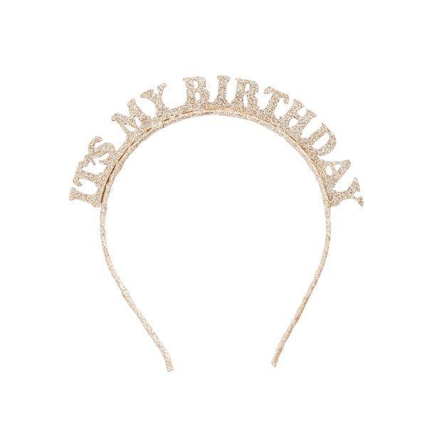 It's My Birthday Gold Headband