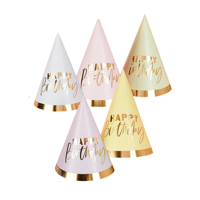 Pastel Happy Birthday Party Hats
