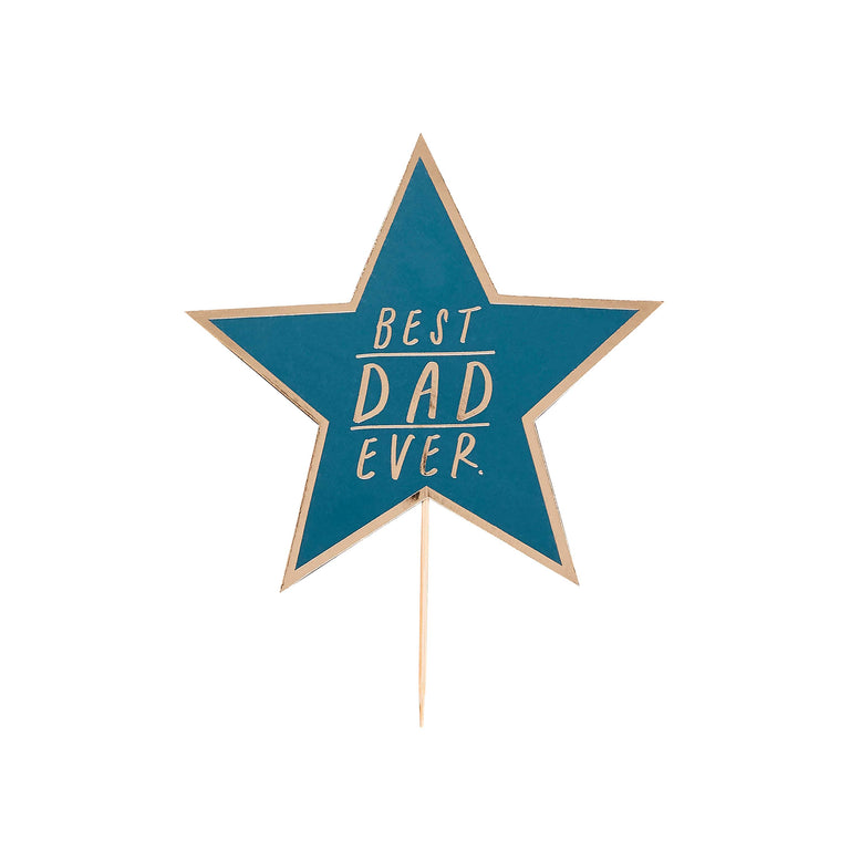 Best Dad Ever Gold Foiled Cake Topper
