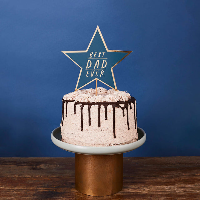 Best Dad Ever Gold Foiled Cake Topper
