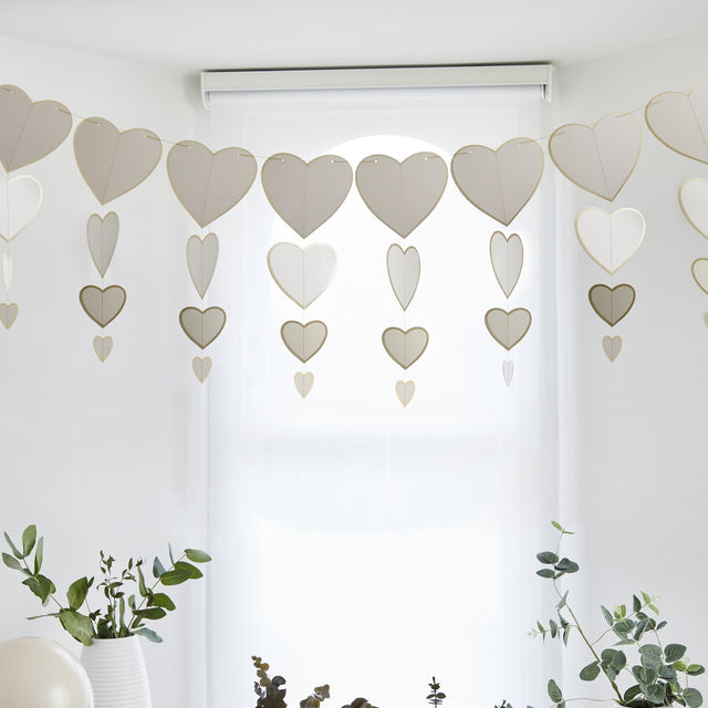Gold Heart Card Garland