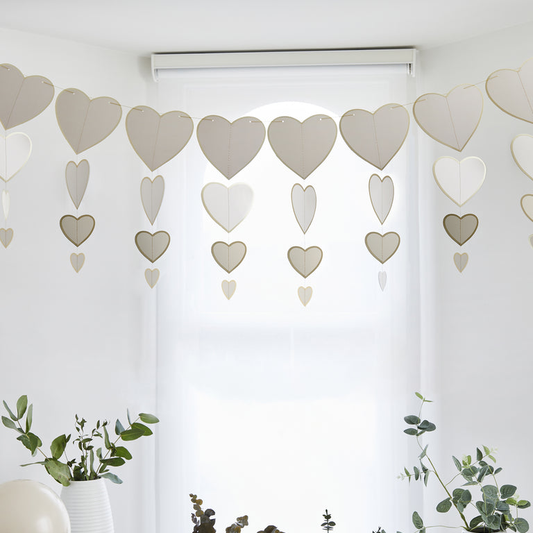 Gold Heart Card Garland