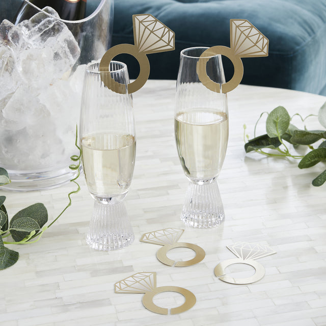 Gold Ring-Shaped Drinks Charms