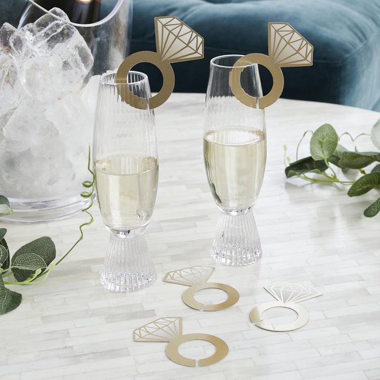 Gold Ring-Shaped Drinks Charms