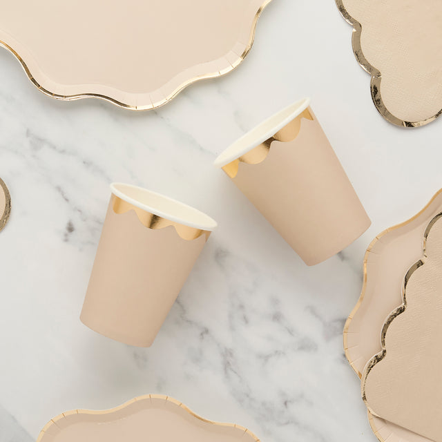 Champagne Paper Cups - Set of 8