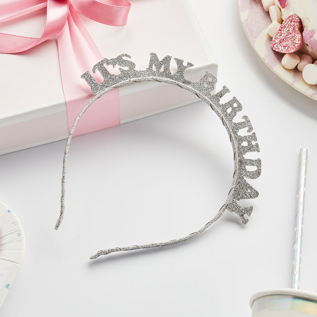 It's My Birthday Silver Headband