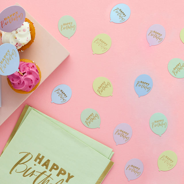 Pastel 'Happy Birthday' Table Scatters