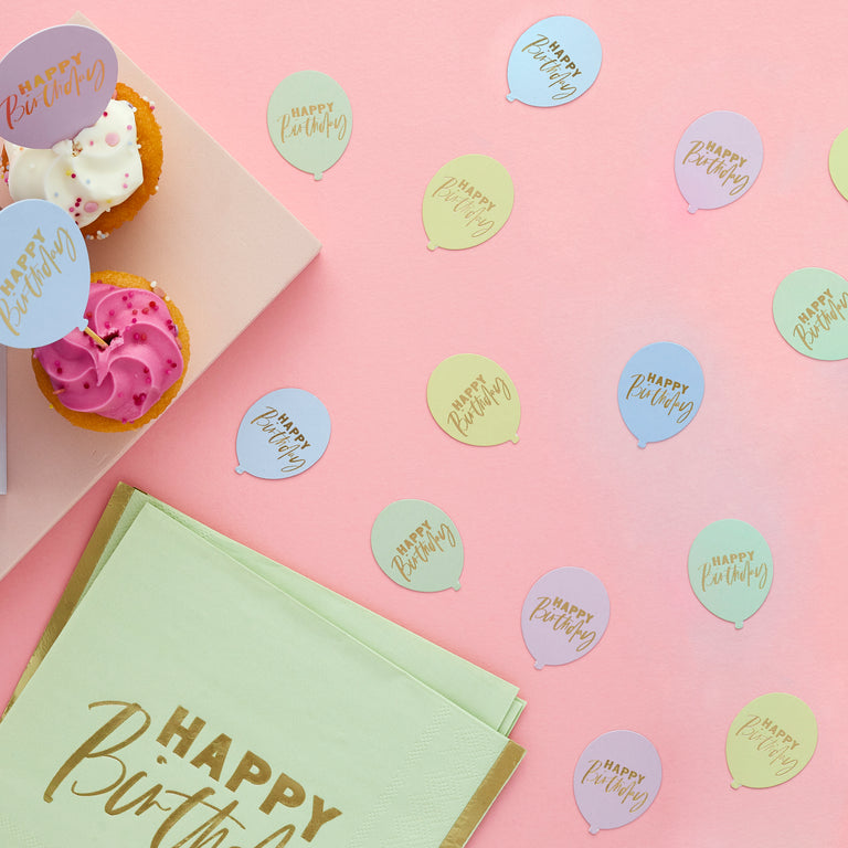 Pastel 'Happy Birthday' Table Scatters