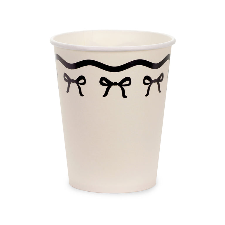 Cream Bows Paper Cups