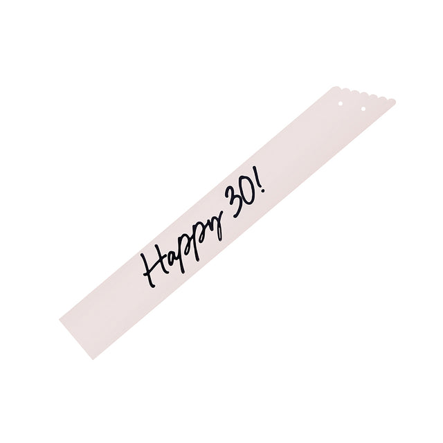 Cream Happy 30 Paper Sash
