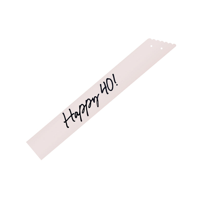 Cream Happy 40 Paper Sash