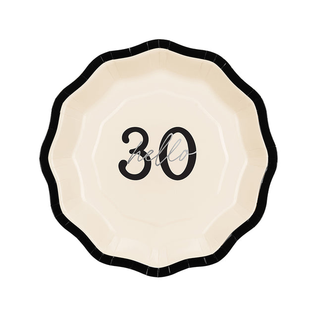 Cream Hello 30 Paper Plates