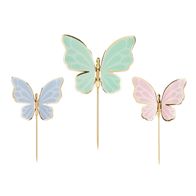 Pastel Butterflies Cake Toppers
