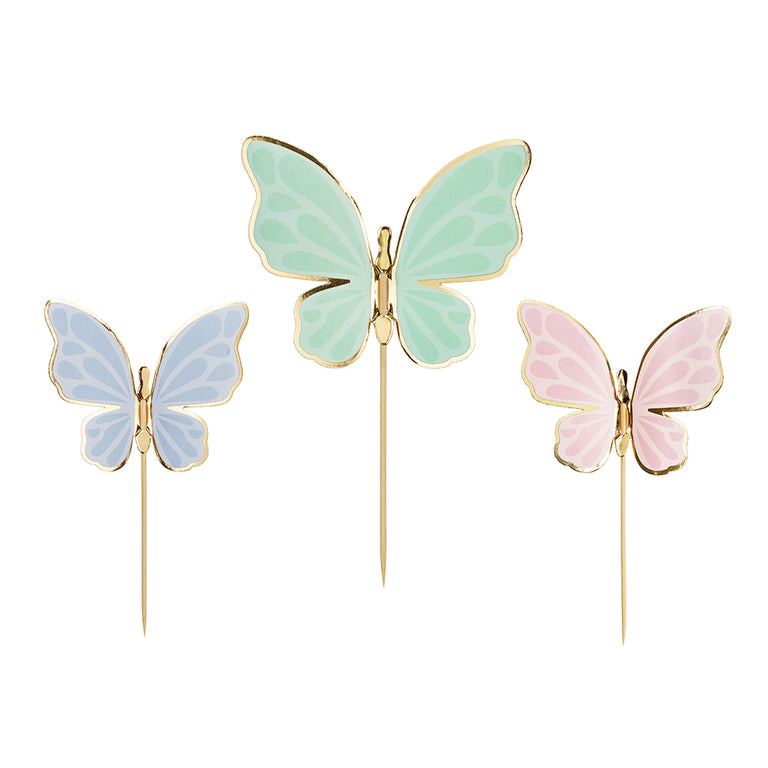 Pastel Butterflies Cake Toppers