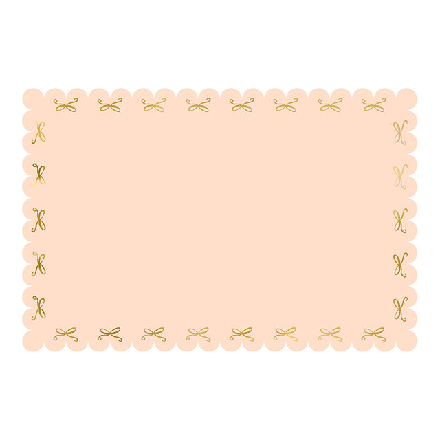 Peach Bows Disposable Table Cover