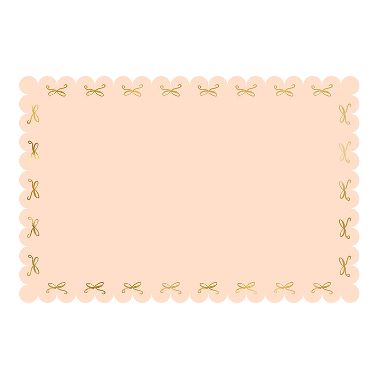 Peach Bows Disposable Table Cover