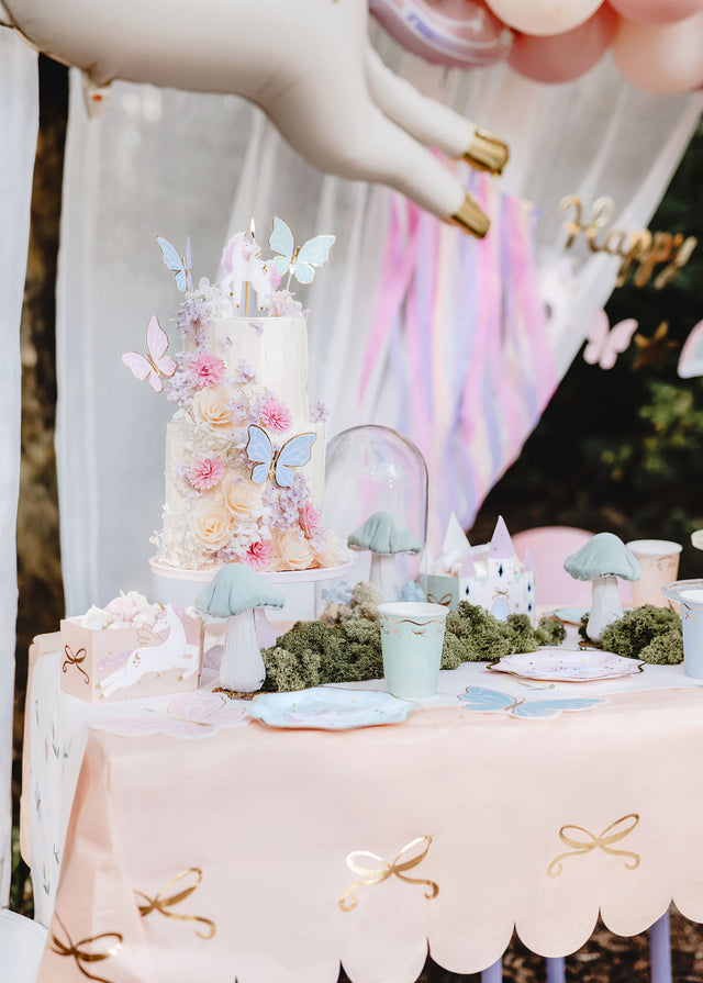 Peach Bows Disposable Table Cover