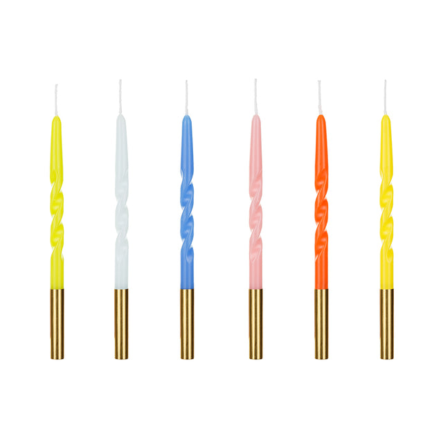 Pastel Bright Twisted Birthday Candles