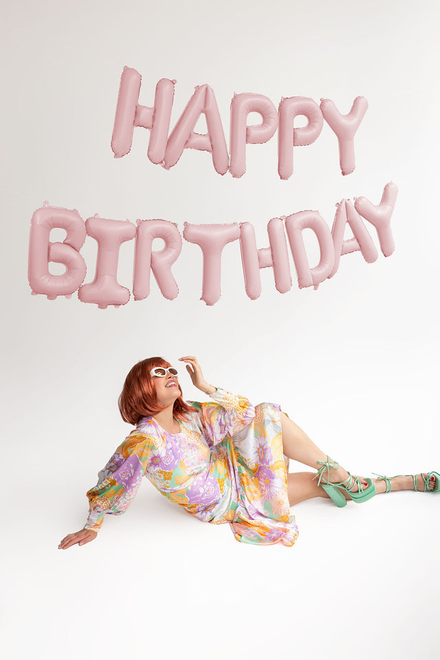 Pink Happy Birthday Foil Balloon
