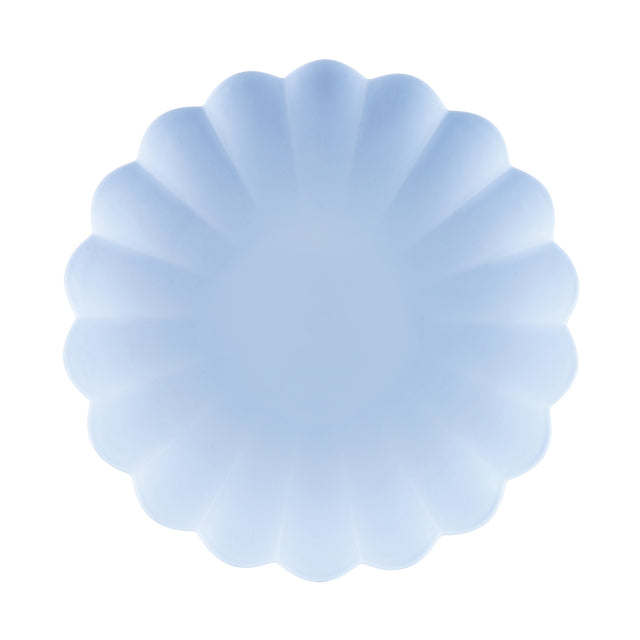 Light Blue Scalloped Plastic Plates